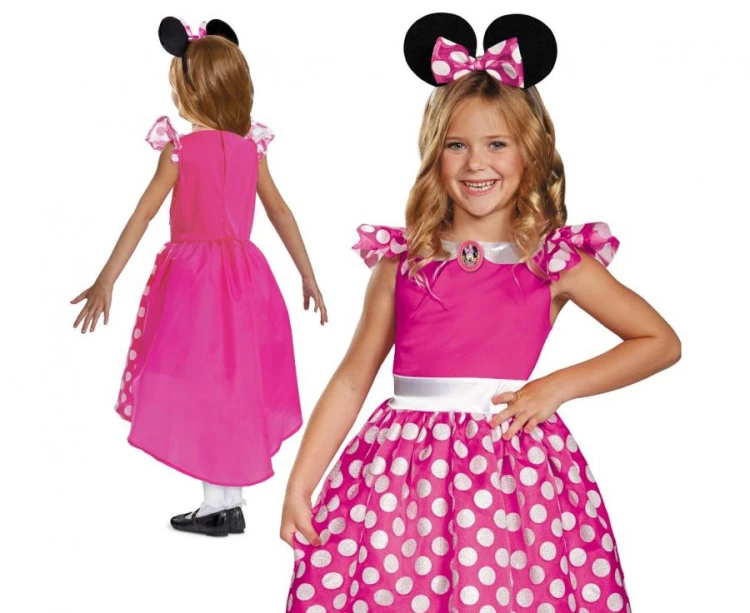 Strój Minnie Pink Classic Minnie Mouse Przebranie Myszka Minnie Kostium Myszka Mini licencja rozm S 5-6 lat