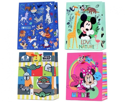 Torebka Prezentowa Disney L 26,4x32,4x13,7 cm zestaw mix 12 sztuk