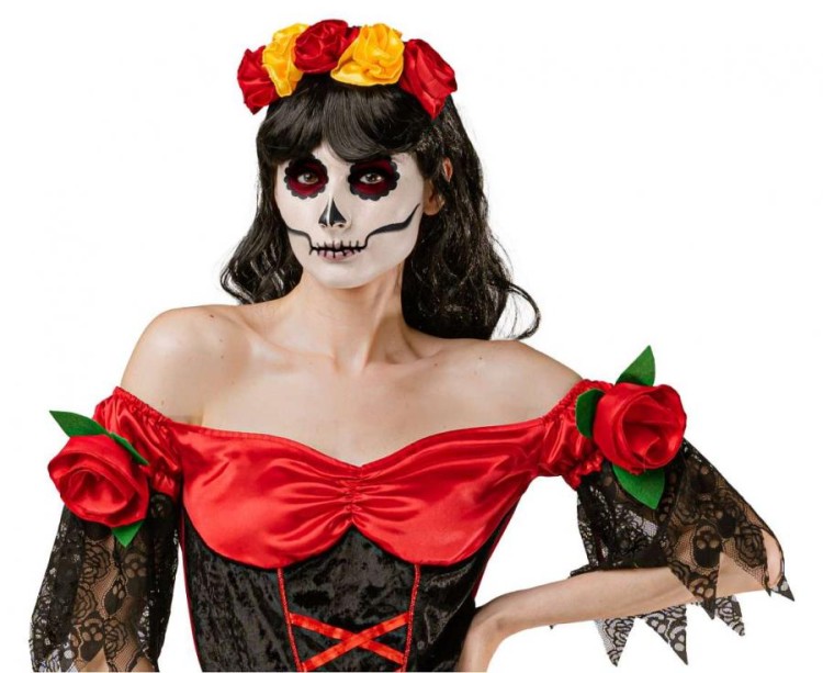 Przebranie na Halloween Hiszpanka hiszpańska sukienka nakrycie głowy sukienka rozm S