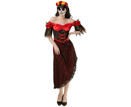 Przebranie na Halloween Hiszpanka hiszpańska sukienka nakrycie głowy sukienka rozm M