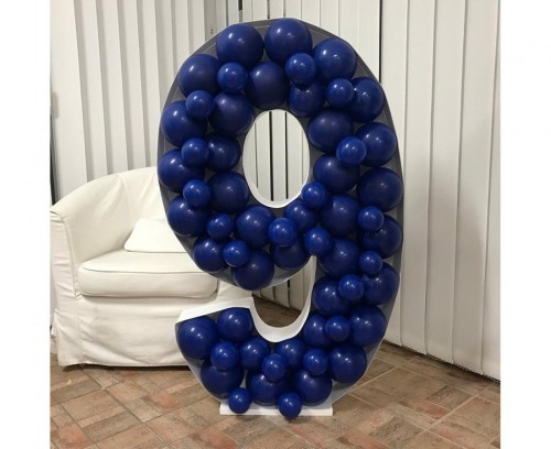 Szablon do wypełniania balonami cyfra 9 stelaż na balony urodzinowe 9