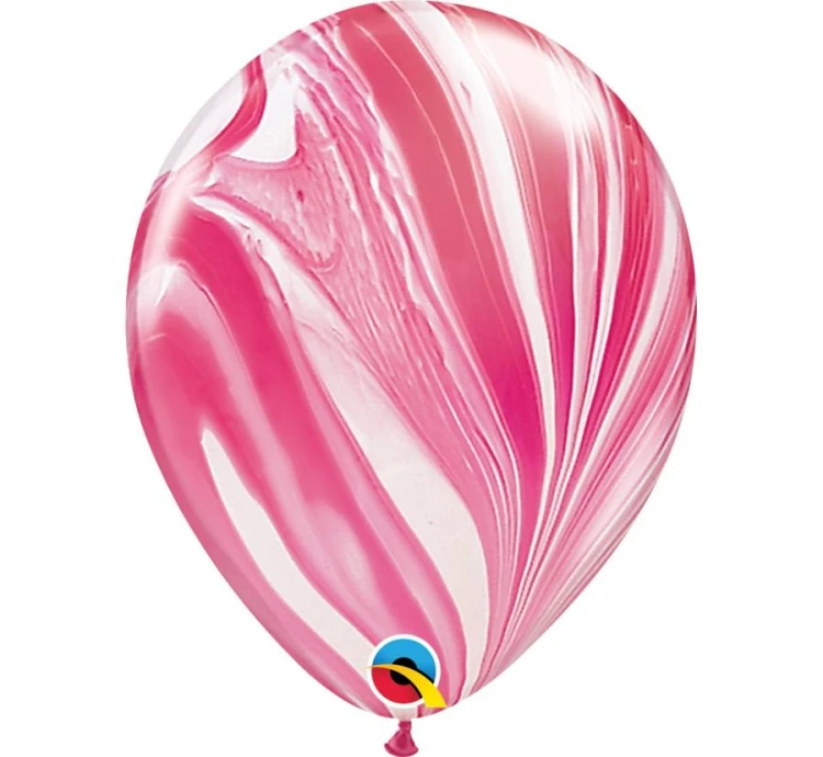 Balony lateksowe pastel agat czerwono-biały 25 szt  QL 11"