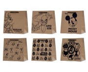 Torebka prezentowa Disney L 33x33x15 cm zestaw mix wzorów 12 szt