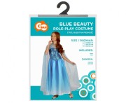 Strój Błękitna Piękność Przebranie sukienka księżniczki Kostium peleryna rozm 110/120 cm
