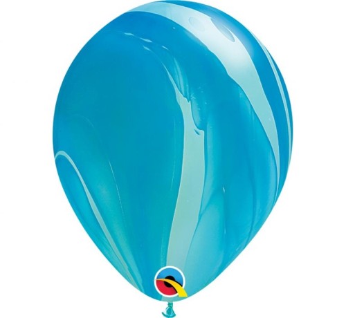 Balony lateksowe marmur pastel agat niebieski 25 szt QL 11"