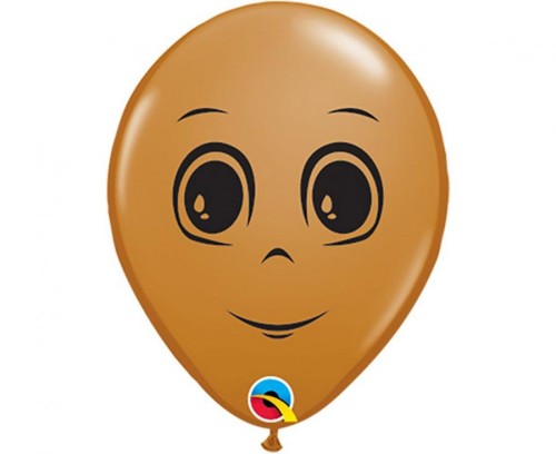 Balony lateksowe buźki twarz męska pastel j. brąowy 100 szt QL 6"