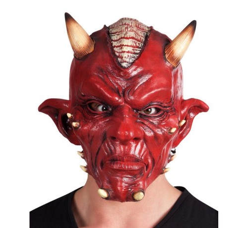 Maska lateksowa Diabeł Demon Przerażający Potwór Halloween