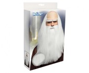 Peruka Stary Mędrzec Pustelnik Mnich Strój Przebranie Siwe włosy z brodą Wise man