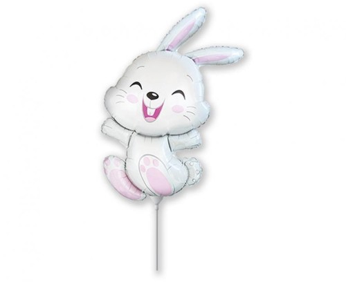 Balon foliowy Króliczek balon królik wielkanocny biały 14"