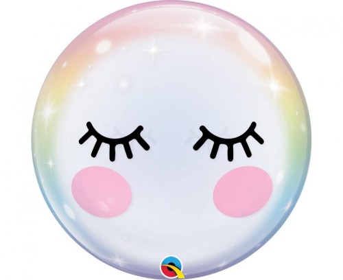 Balon foliowy przezroczysty balon Emoji Rzęsy Bubble 22"