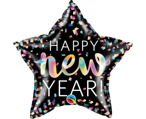 Balon foliowy Nowy Rok Happy New Year opalizujący 20"