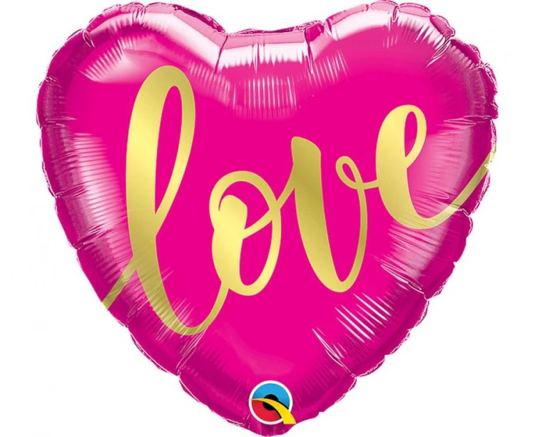 Balon foliowy Różowe Serce Serduszko Love Gold 18"