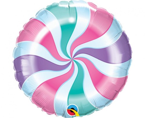Balon foliowy pastelowy lizak cukierek Candy Pastel Swirl 18"