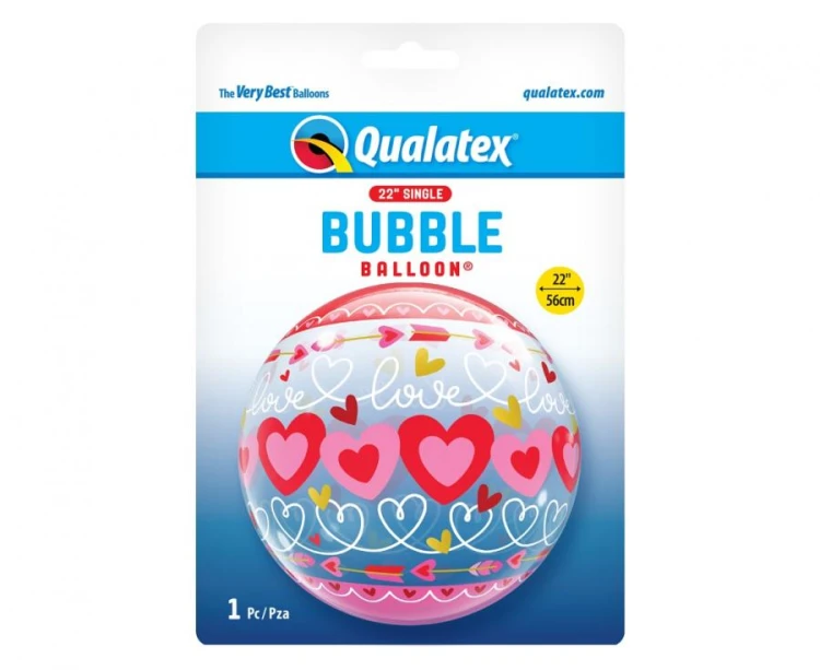 Balon foliowy Serca Serduszka Love Connected Hearts 22" QL Bubble