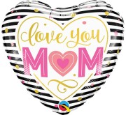Balon foliowy Serce Serduszko Kocham Cię Mamo LOVE YOU Mom 18"