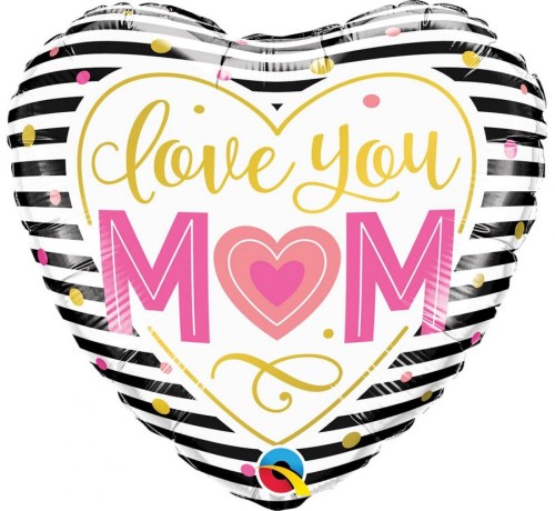 Balon foliowy Serce Serduszko Kocham Cię Mamo LOVE YOU Mom 18"