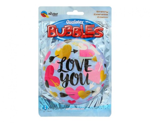 Balon foliowy Serca Serduszka Love You 22" QL Bubble