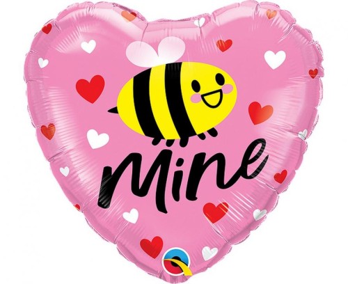 Balon foliowy Serce Serduszko Pszczółka Pszczoła Bee Mine Hearts 18"