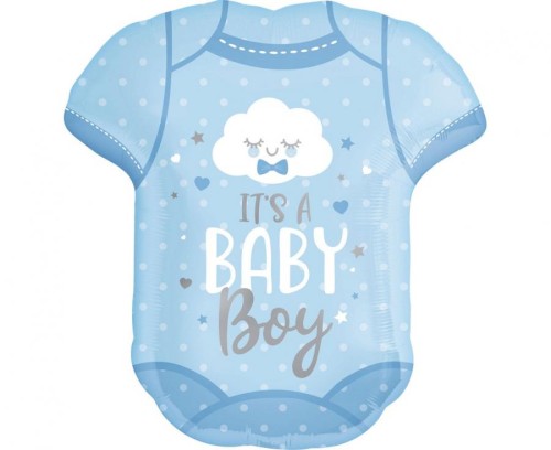 Balon foliowy Super Shape Baby Boy Onesie 55cm x 60cm, zapakowany