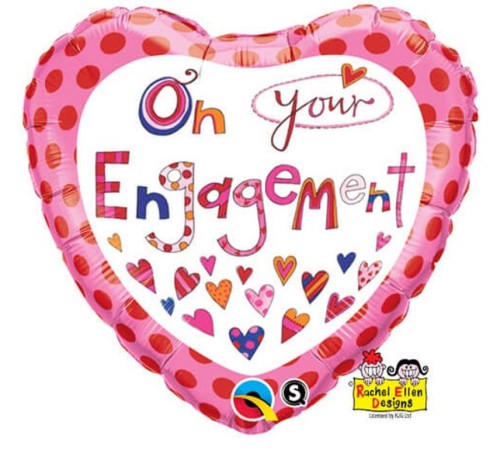 Balon foliowy Serce Serduszko On Your Engagement 18"