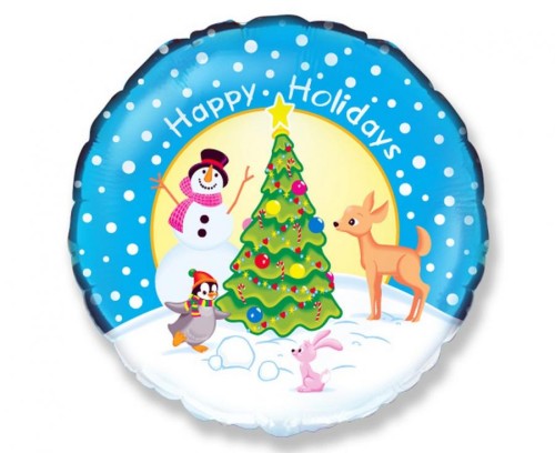 Balon foliowy świąteczny Boże Narodzenie Przy Choince 18"