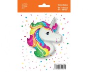 Balon foliowy tęczowy Jednorożec głowa jednorożca pakowany 24"