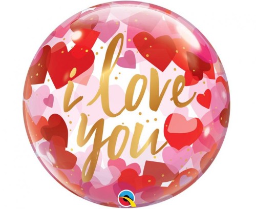 Balon foliowy Walentynki I Love You Paper Hearts 22"