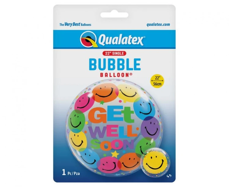 Balon foliowy Uśmiech Buźka Get Well Soon Smile Faces 22" QL Bubble