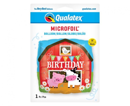 Balon foliowy urodzinowy farma na urodziny Happy Birthday Barn 18"