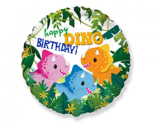 Balon foliowy urodzinowy na urodziny Dinozaury Happy Birthday Dino 18"