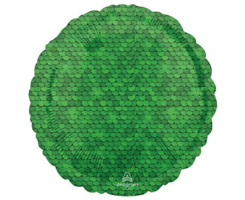 Balon foliowy zielone cekiny okrągły balon z cekinami 18 cali