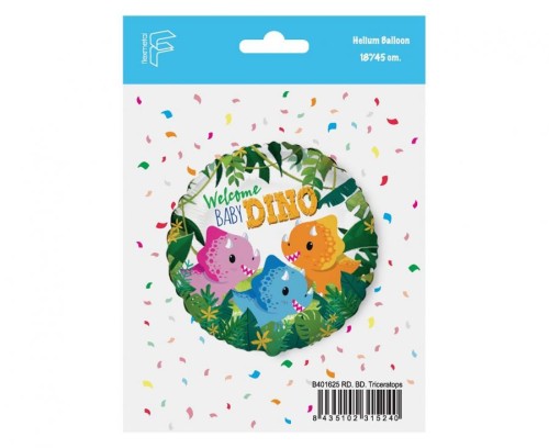 Balon foliowy urodzinowy z dinozaurami na urodziny dinozaury Happy Birthday Dino 18"