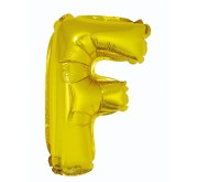 Balon foliowy złota litera F złoty balon literka 35 cm