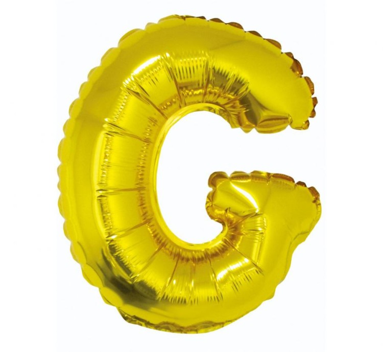Balon foliowy złota litera G złoty balon literka 35 cm