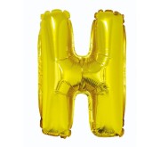 Balon foliowy złota litera H złoty balon literka 35 cm