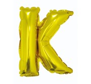 Balon foliowy złota litera K złoty balon literka 35 cm