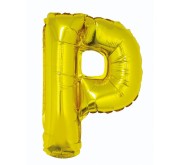 Balon foliowy złota litera P złoty balon literka 35 cm