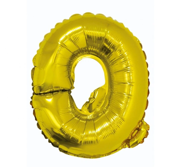 Balon foliowy złota litera Q złoty balon literka 35 cm