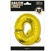 Balon foliowy złota litera Q złoty balon literka 35 cm