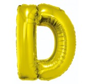 Balon foliowy złota litera D na hel duża literka 89 cm