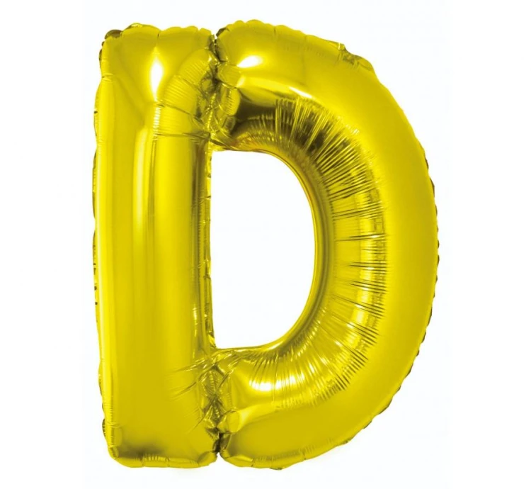 Balon foliowy złota litera D na hel duża literka 89 cm