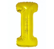 Balon foliowy złota litera I złoty balon literka na hel 89 cm
