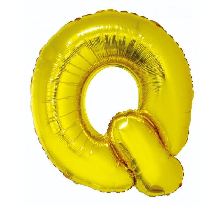 Balon foliowy złota litera Q złoty balon literka na hel 89 cm