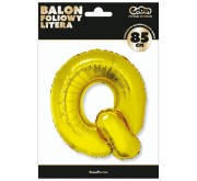 Balon foliowy złota litera Q złoty balon literka na hel 89 cm