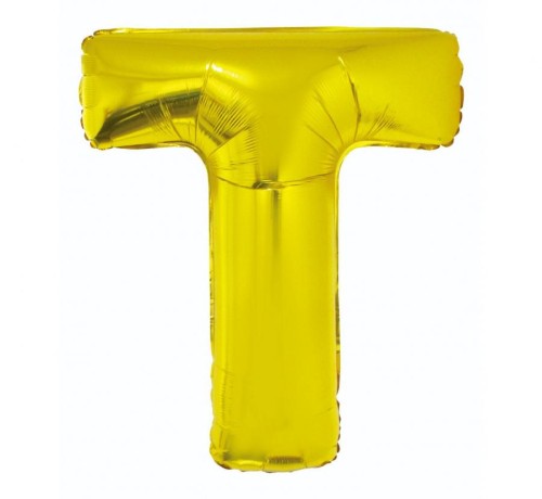 Balon foliowy złota litera T złoty balon literka na hel 89 cm