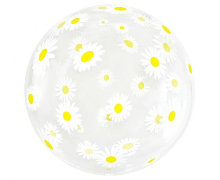 Balon kula stokrotki kwiatki duża piłka 20" Aqua kryształowy