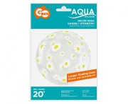 Balon kula stokrotki kwiatki duża piłka 20" Aqua kryształowy