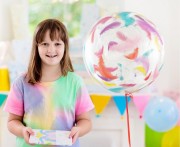 Balon kula w kolorowe piórka duża piłka do helu 20"