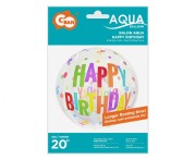 Balon urodzinowy kula Happy Birthday gwiazdy duża piłka 20"