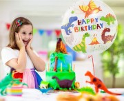 Balon urodzinowy kula na urodziny dinozaury na hel kryształowy 20"